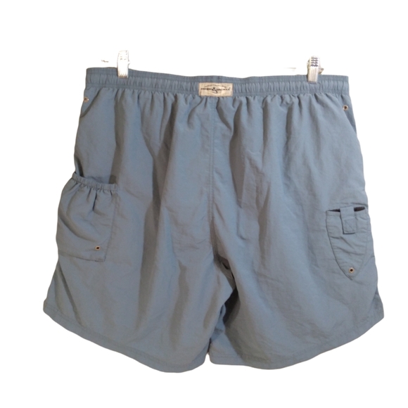 Hook & Tackle Fishing Shorts mens XL blue outdoor swim stash pocket - Picture 5 of 9